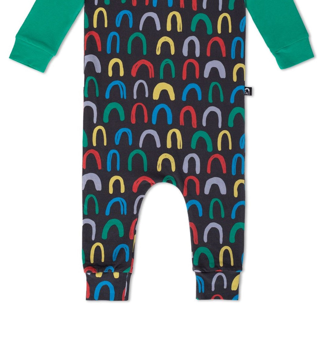 RAGS Apparel Kid's Long Sleeve Henley Rag Romper Black Size 3-6M