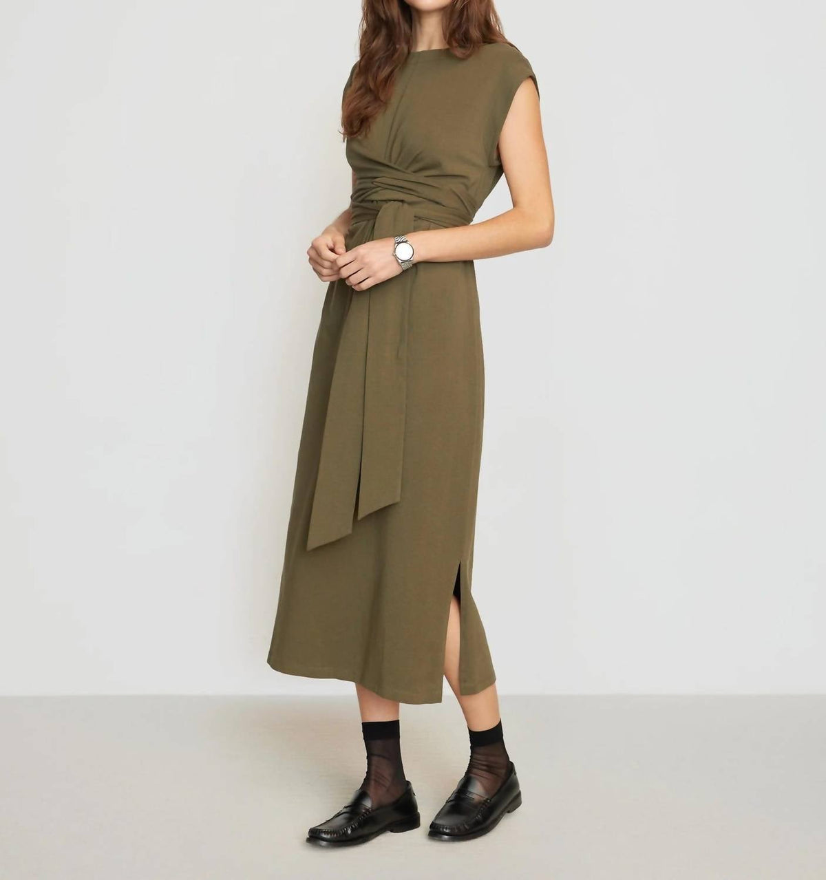 Modern Citizen - Fei Organic Cotton Tie-front Midi Dress