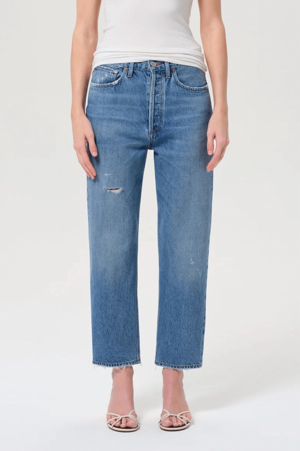 Agolde - 90's Crop Mid Rise Straight Jeans