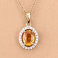 1.78 Carat Genuine Yellow Sapphire and White Diamond 14K Yellow Gold Pendant