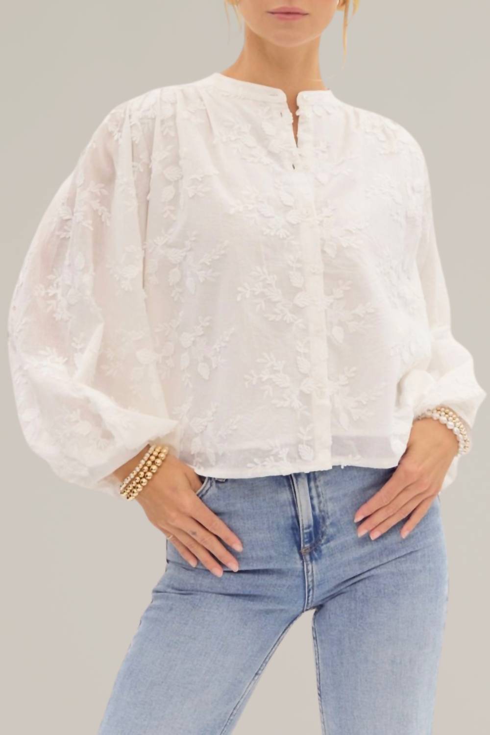 Entro - floral embroidered blouse