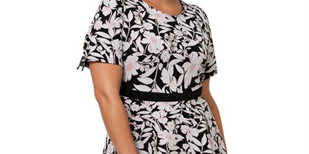 Leota Women's Mackenzie Floral Dress Black Size 1X