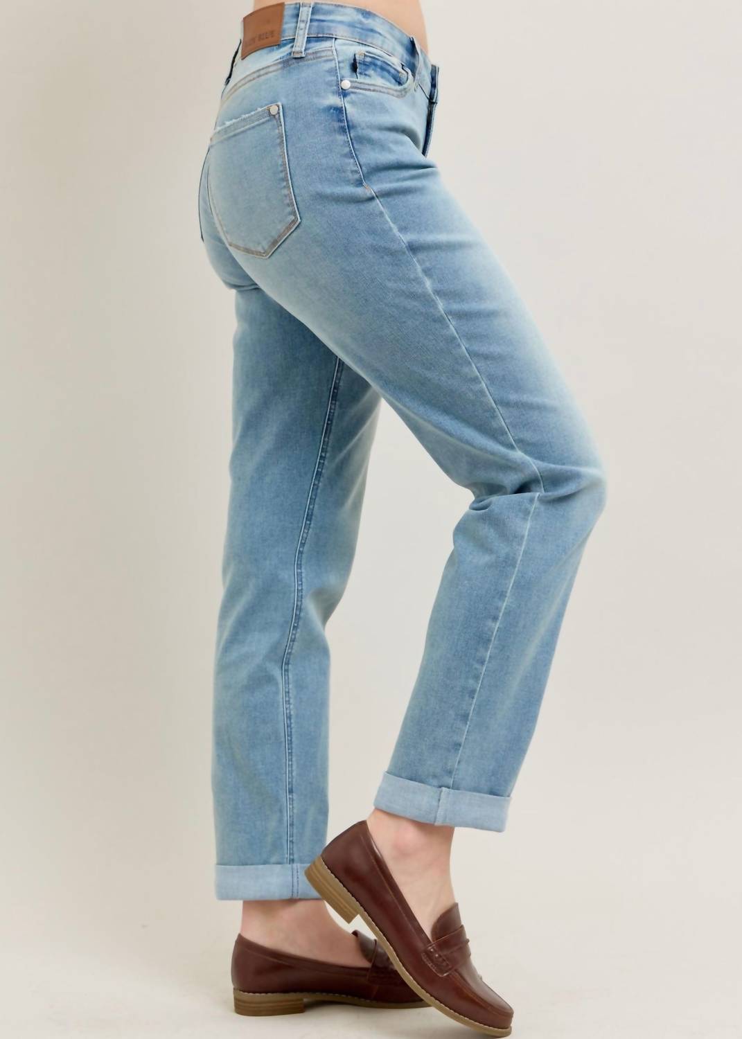 Judy Blue - V-front Cuff Boyfriend Jeans