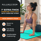BalanceFrom Fitness GoCloud 1" Extra Thick Exercise Mat w/Carrying Strap, Green