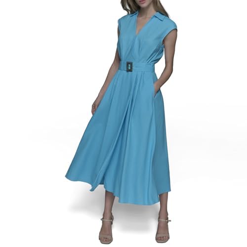 KARL LAGERFELD Paris Womens Shirt Dress Blue Hydrangea