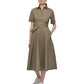DKNY Jeans Womens Dropped Waist Button Front Collared Shirtdress