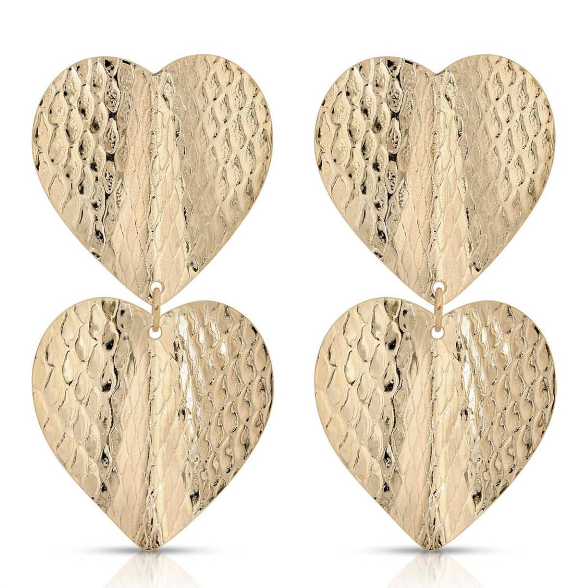 Eklexic - Heart Row Earrings