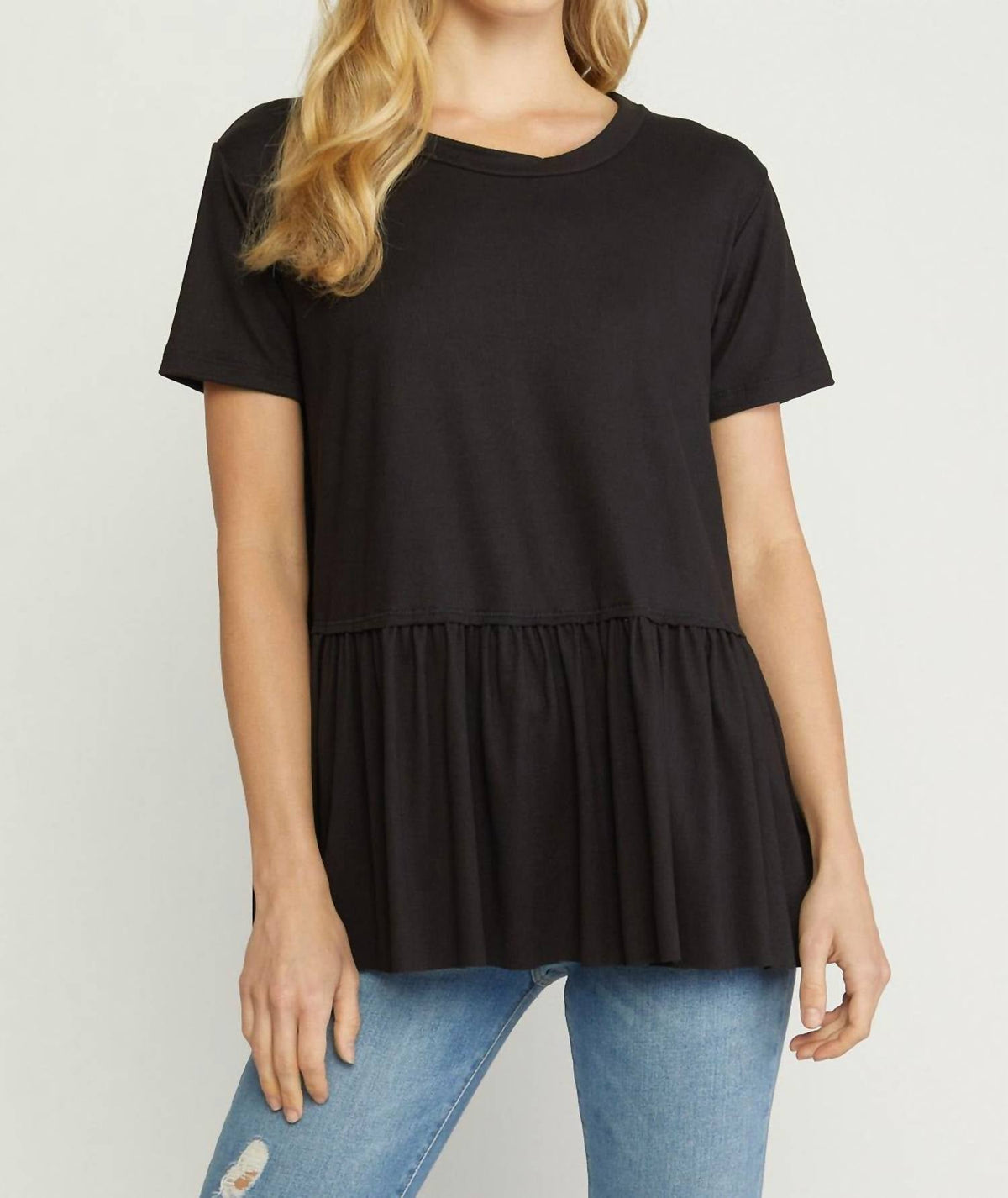 Entro - Short Sleeve Peplum Top