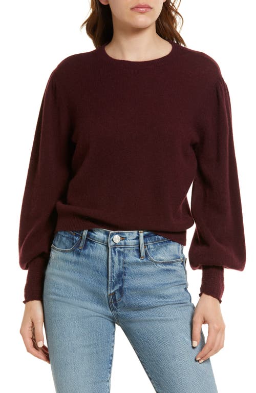 FRAME Smock Cuff Cashmere Sweater Cabernet Medium