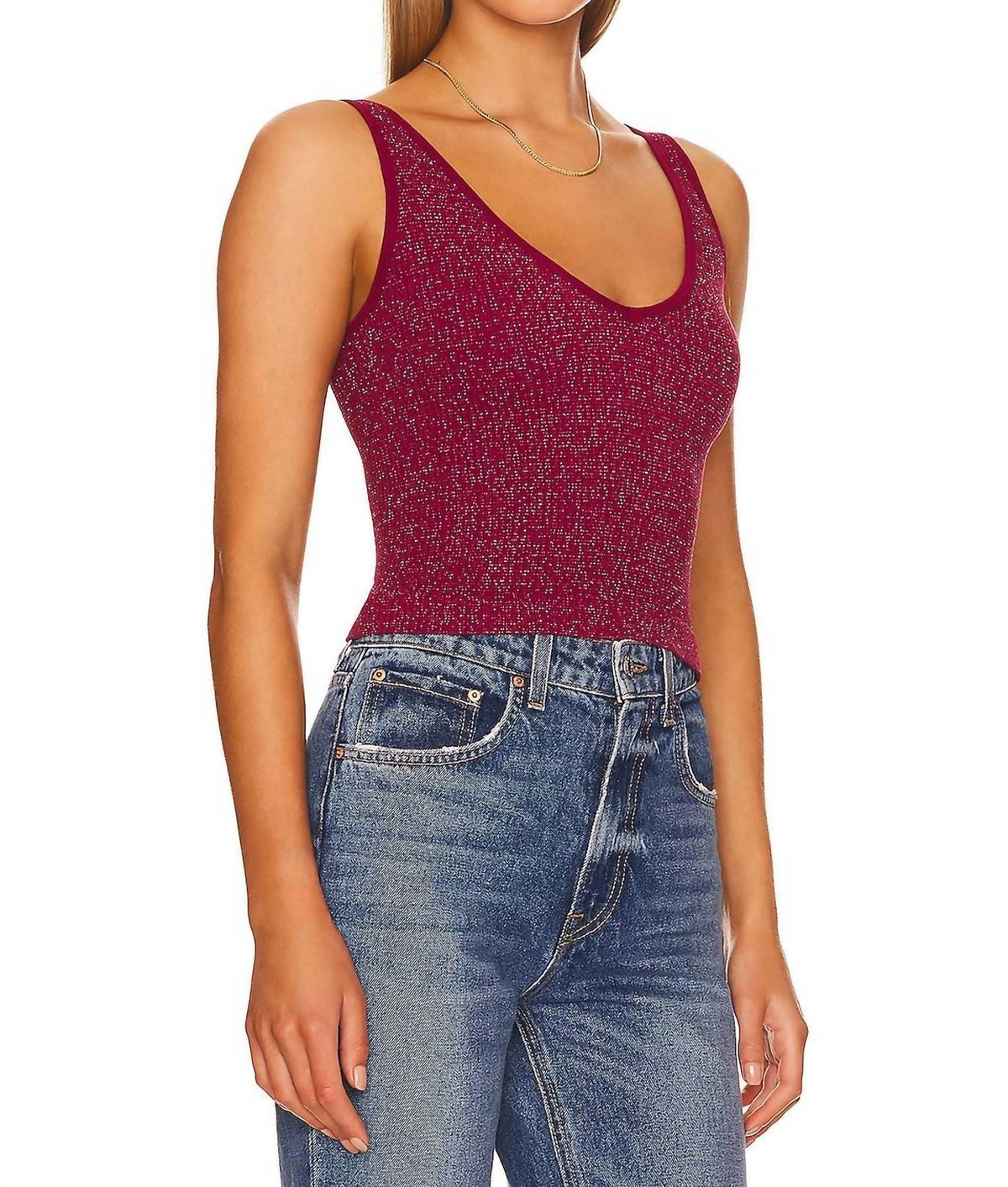 Free People - Lurex Solid Rib Top