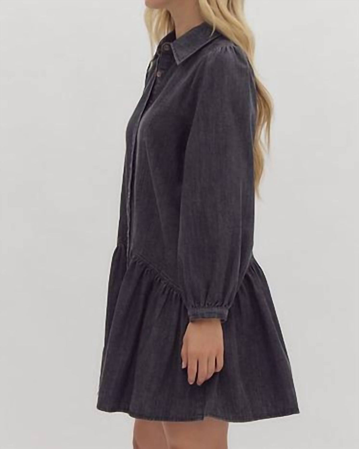 Entro - Denim Ruffled Mini Dress