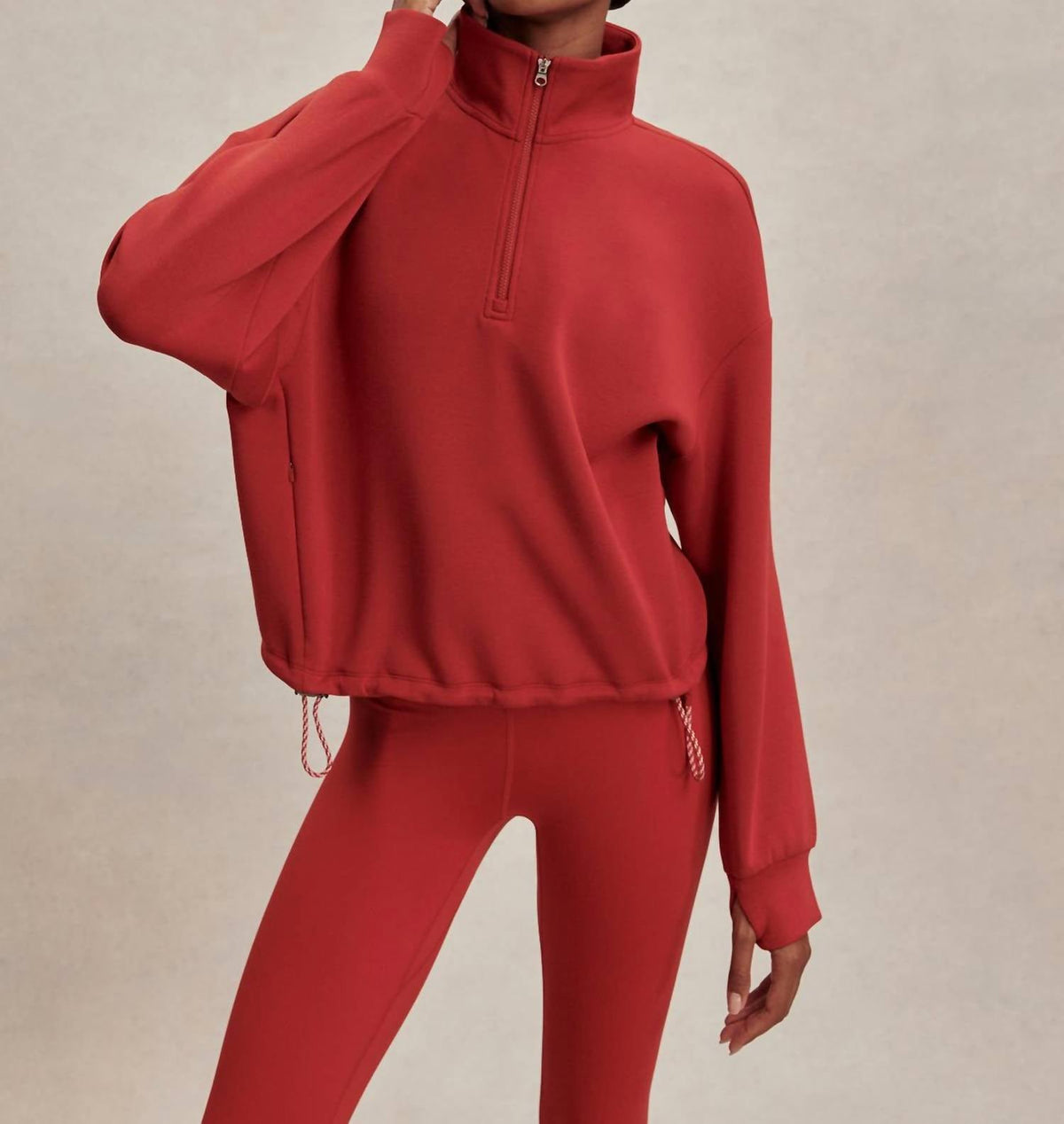 Varley - Sian Cropped Half-zip Sweatshirt