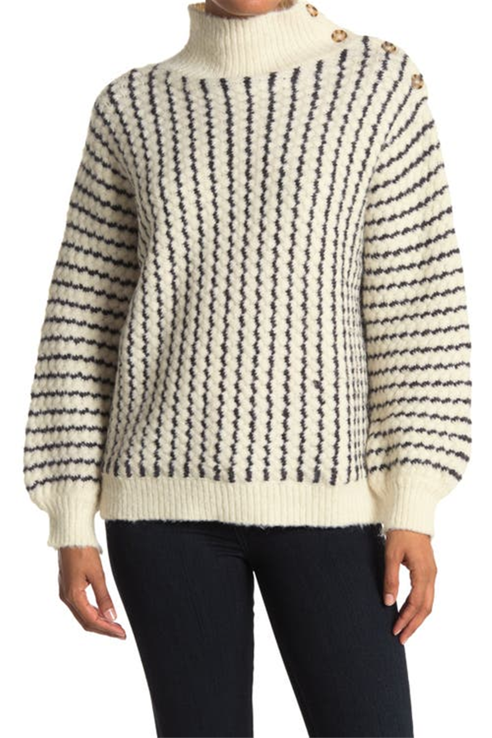 frnch-womens-black-mock-neck-sweater-size-medium