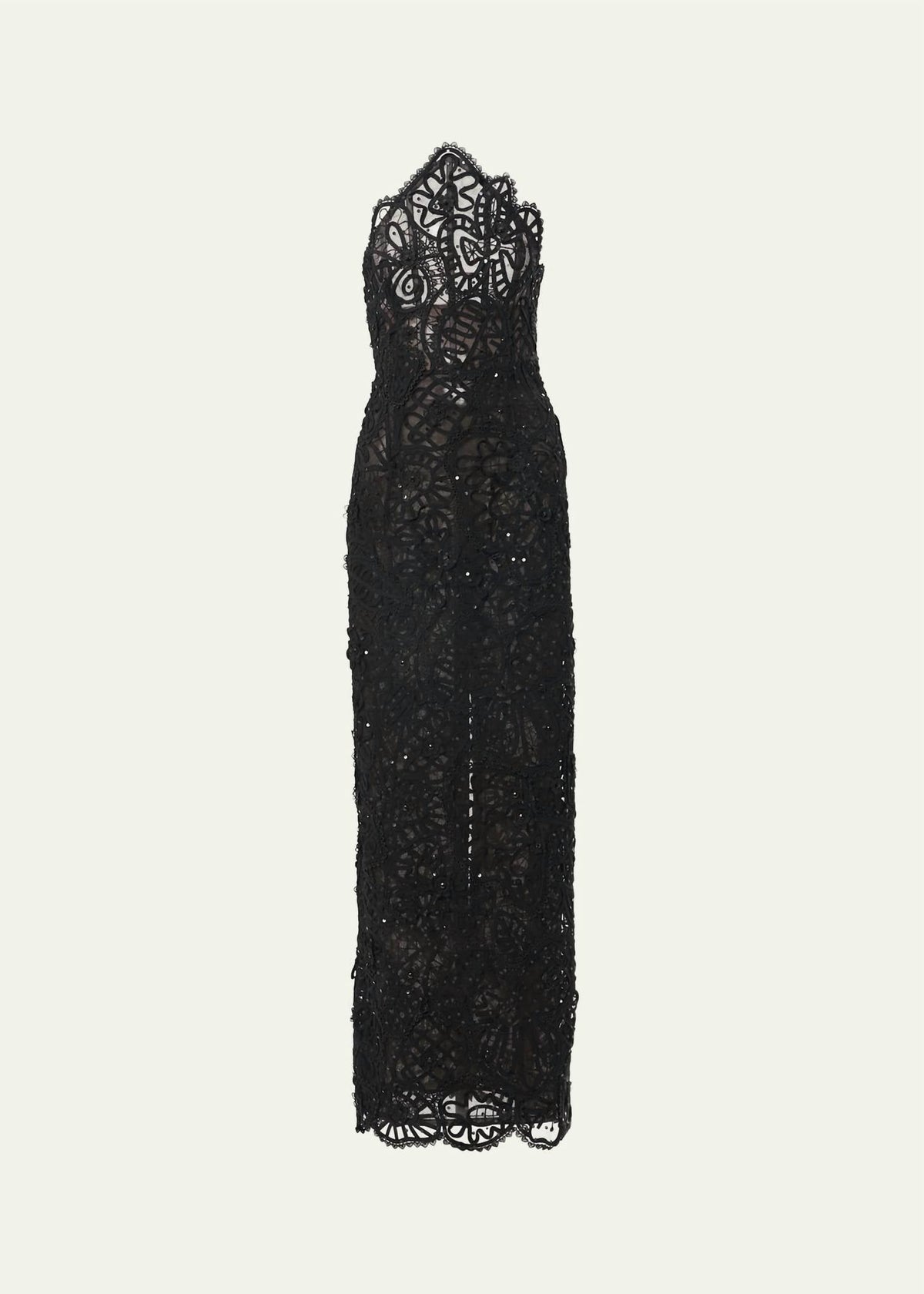 Carolina Herrera - Lace Sequined Strapless Gown
