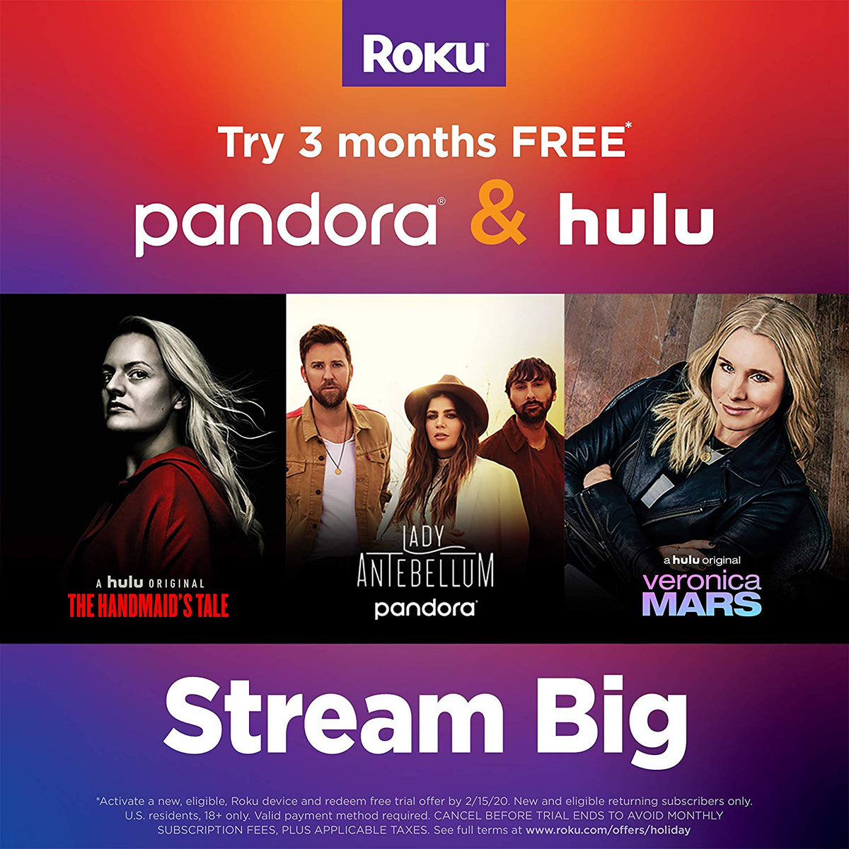 Roku Premiere HD/4K/HDR Streaming Media Player Simple Remote and Premium HDMI Cable