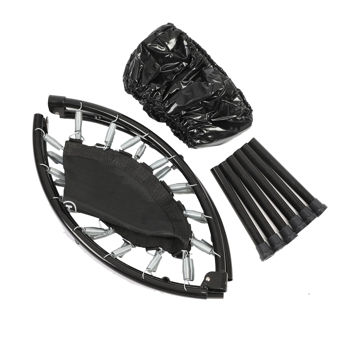 HolaHatha Foldable Mini Trampoline, 36" Round Portable Fitness Rebounder, Black