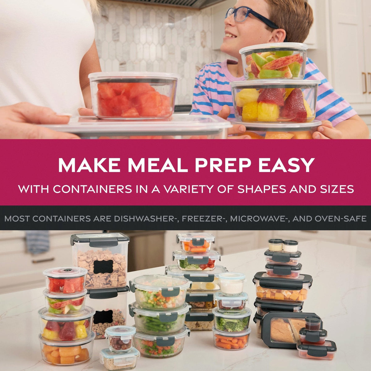4 Oz Glass Food Containers - 6 Piece Set