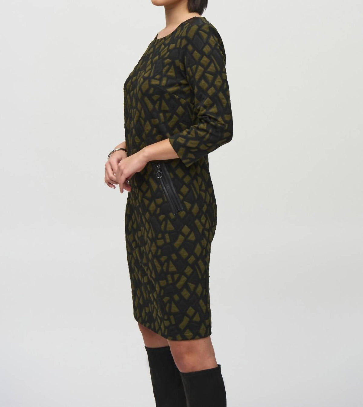 Joseph Ribkoff - Geometric Jacquard Shift Dress