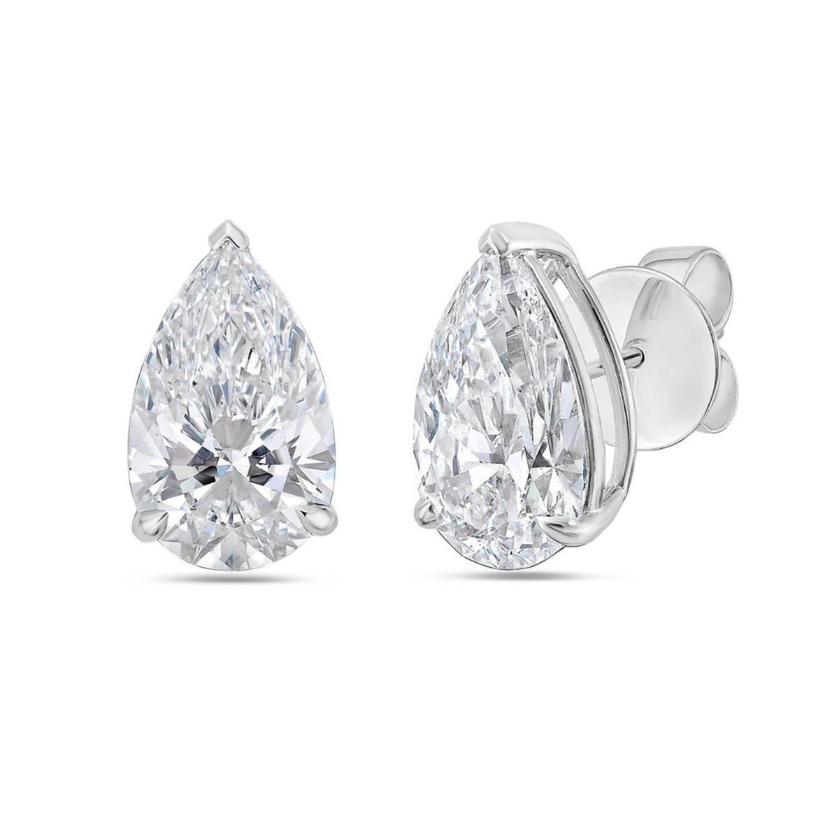Diana M Jewels - 6.00 Cts Lab Grown Pear Cut Stud Earrings