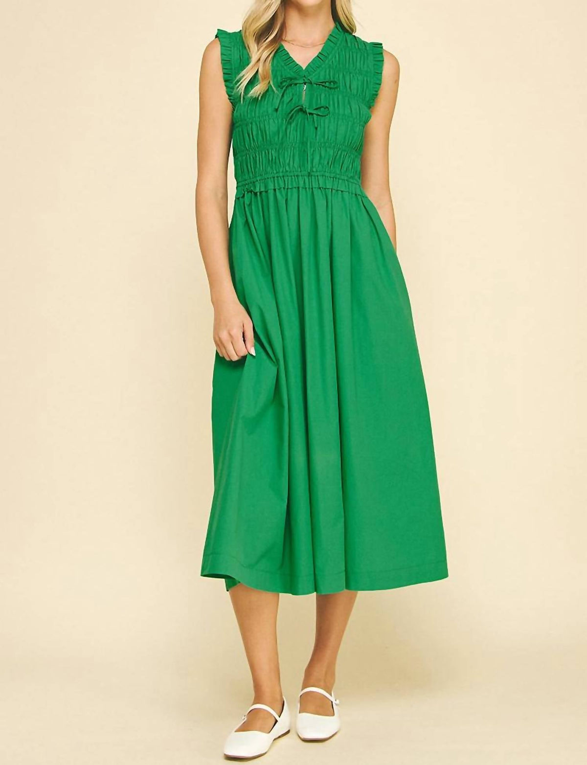 Pinch - Valeria Ruched Bow Midi Dress