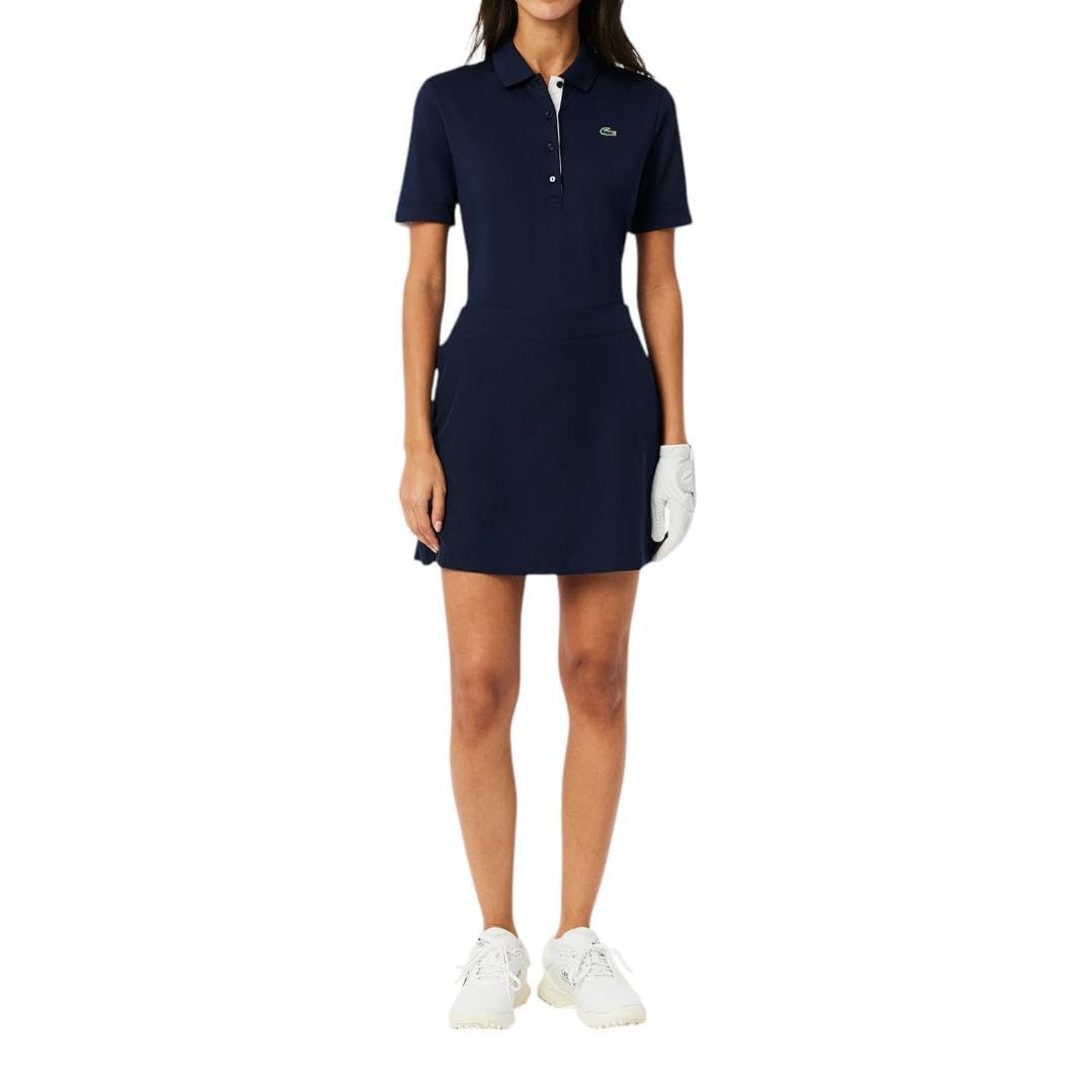 Lacoste Womens Sport Ultra Dry Golf Skirt with Liner Navy Blue Size 4