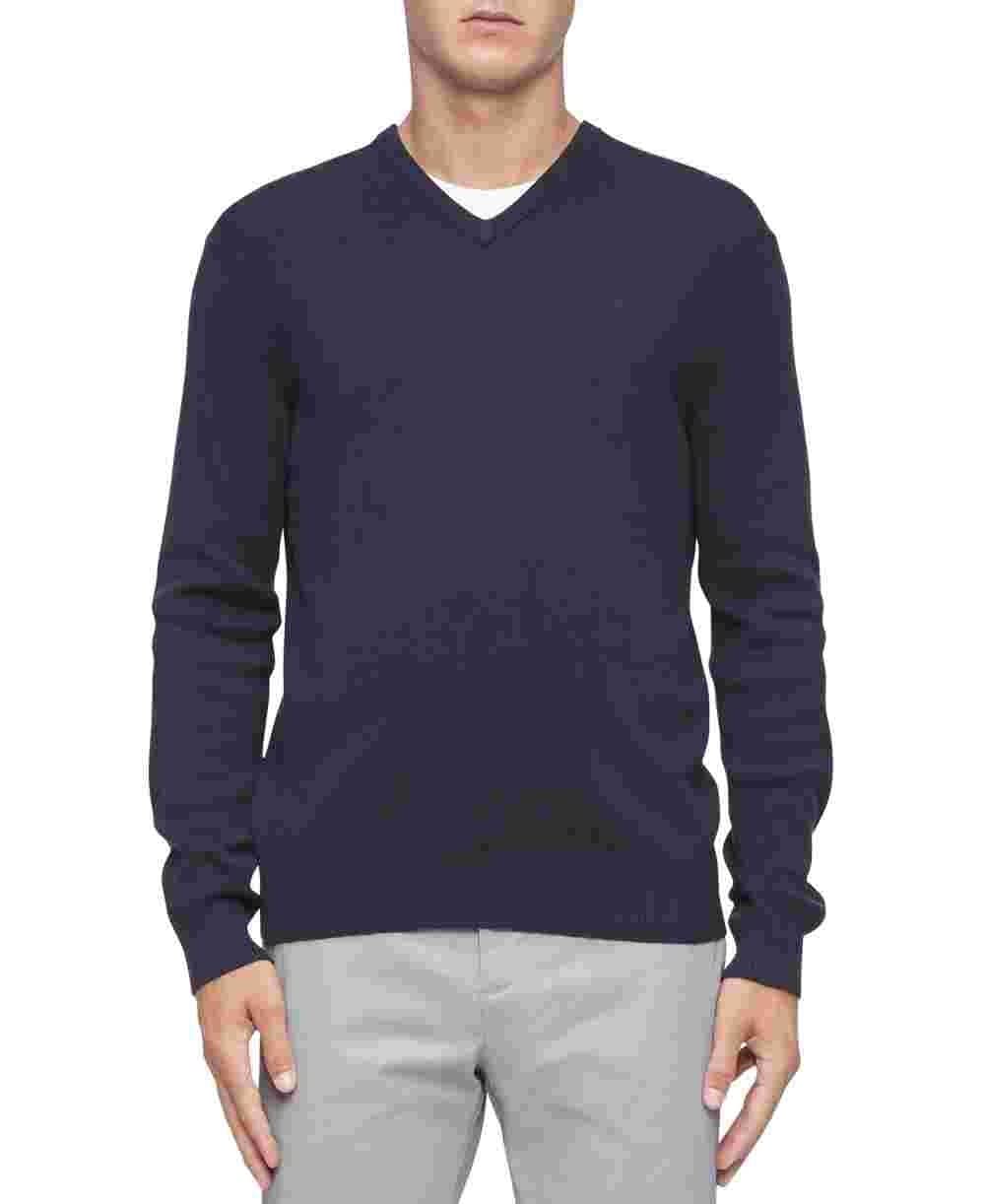 Calvin Klein Cotton Modal Long Sleeve VNeck Night Sky XL