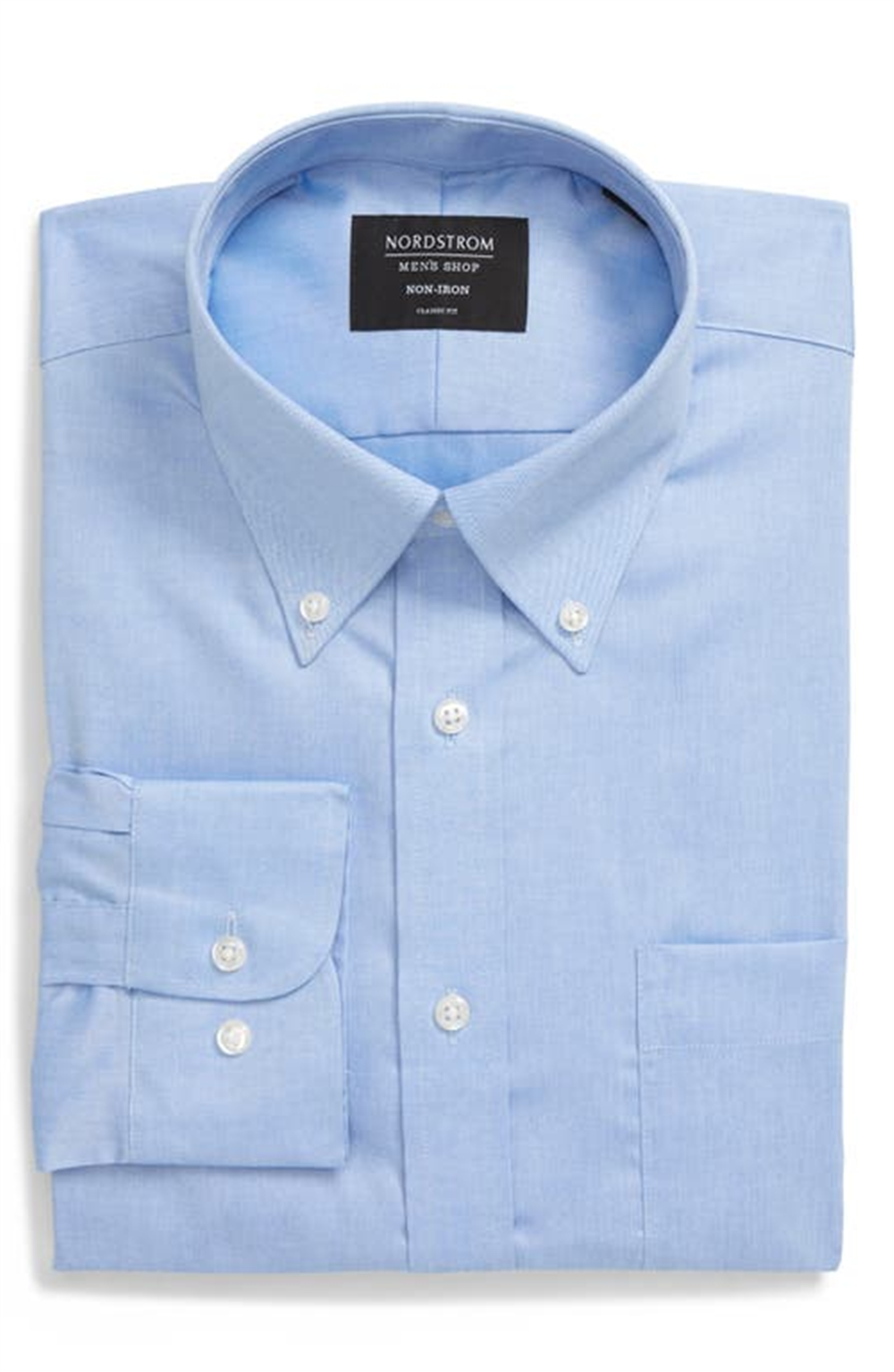 Nordstrom Classic Fit Non-Iron Dress Shirt In Blue Azurite Size 19.5 - 38