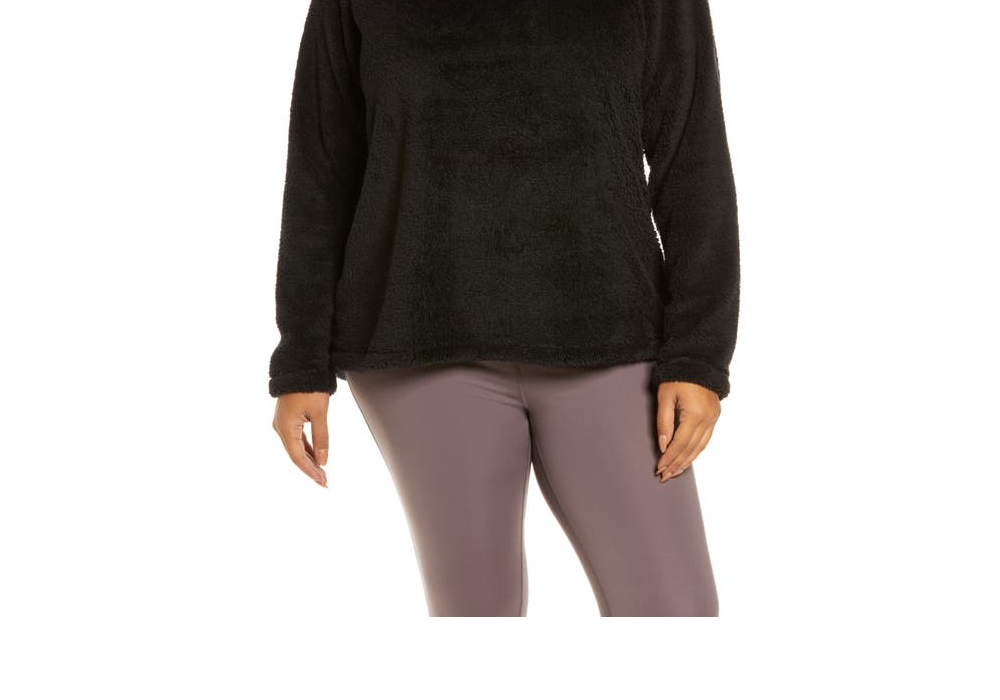 Zella Women's Black Nikki Furry Fleece Sweatshirt