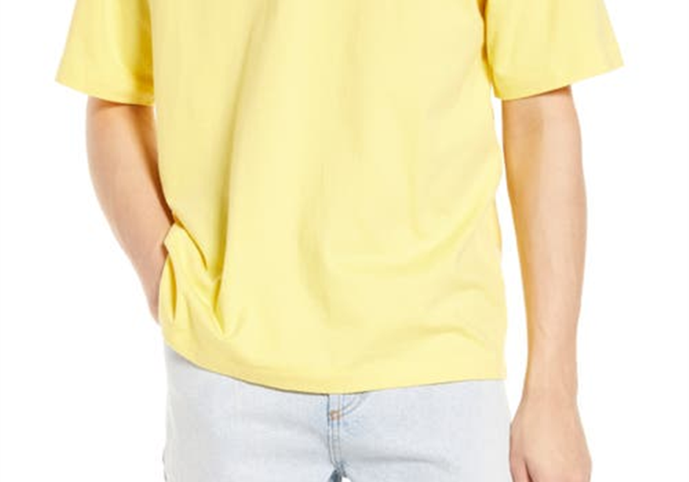 Bp Cotton Crewneck T-Shirt in Yellow Aspen Size XXL