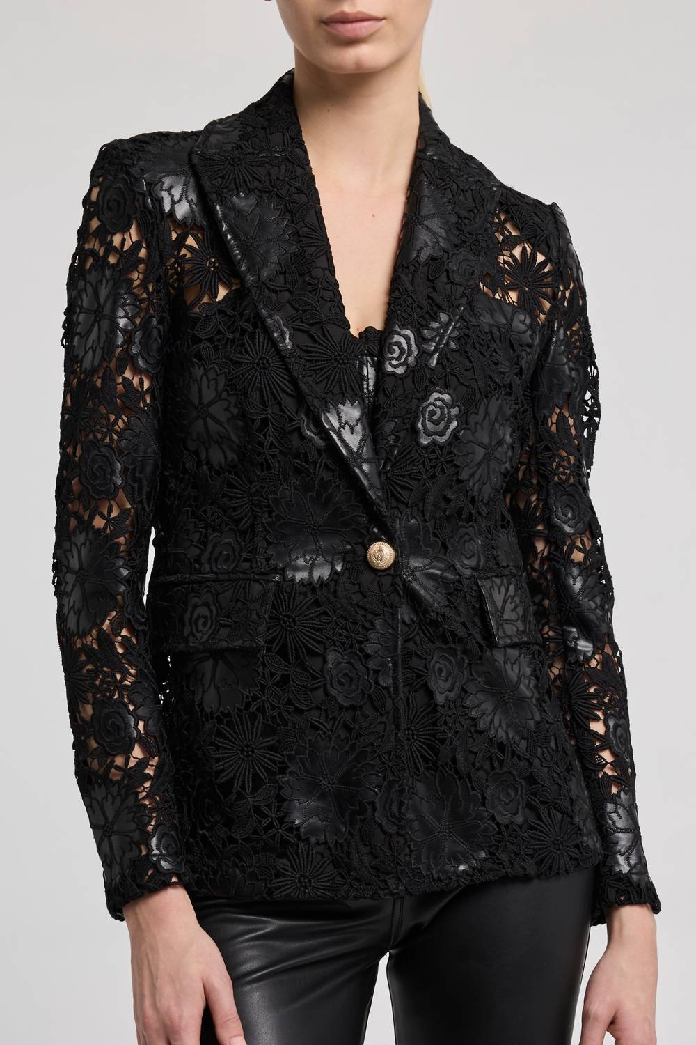 Generation Love - Aimee Vegan Leather Guipure Blazer