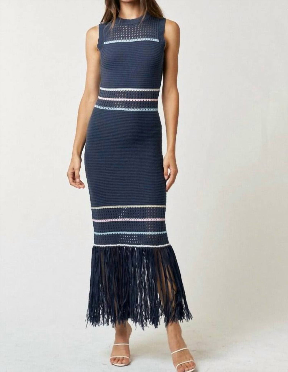 Lalavon - Striped Knit Maxi Dress