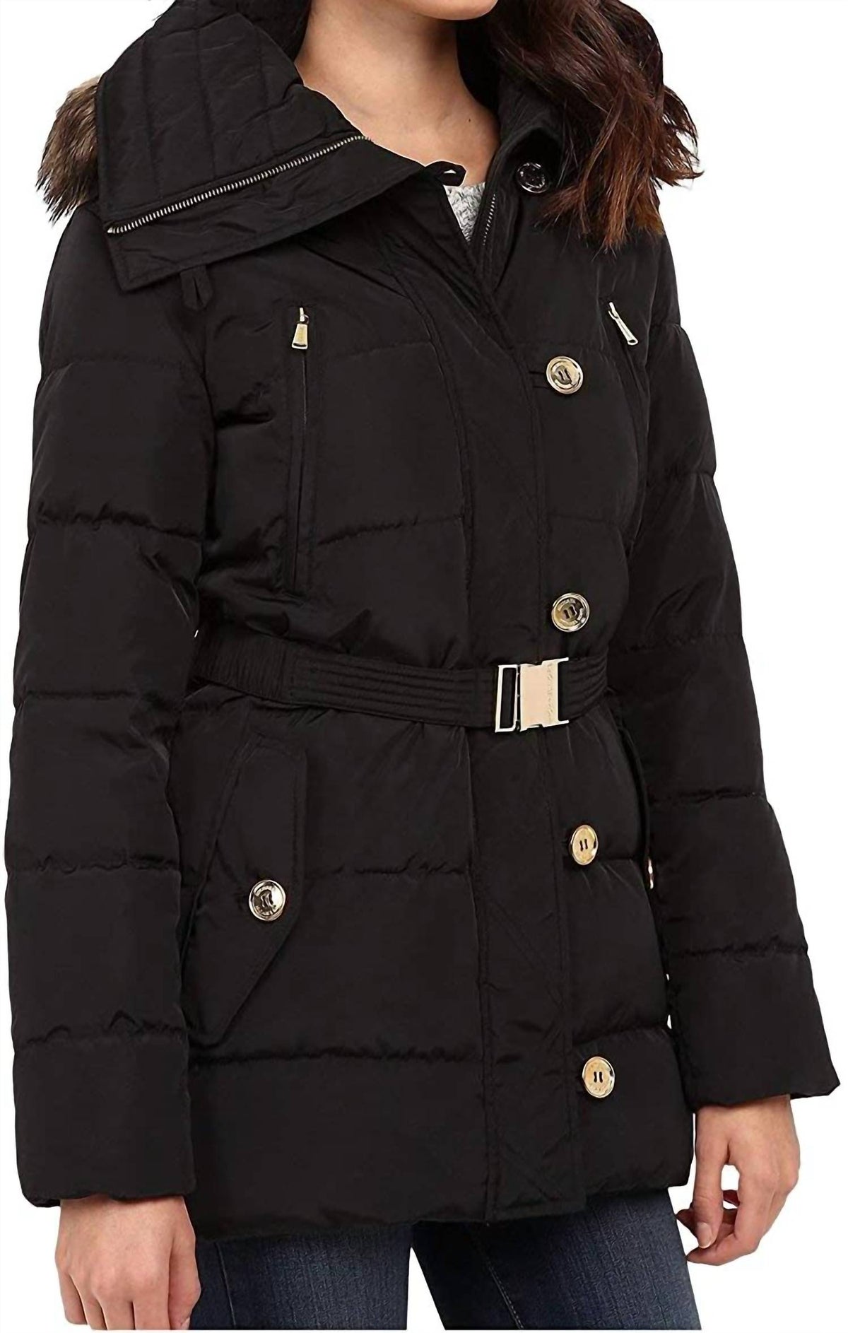 Michael Kors - Fur Trim Hooded Down Coat