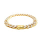14k Two Tone Gold 8 1/4 inch Curb Chain Bracelet with White Pave