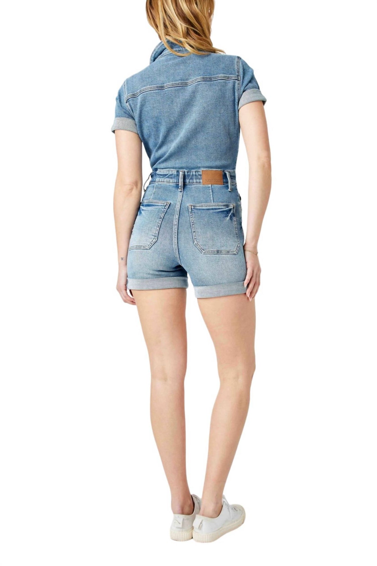 Judy Blue - High Waist Short Sleeve Denim Romper