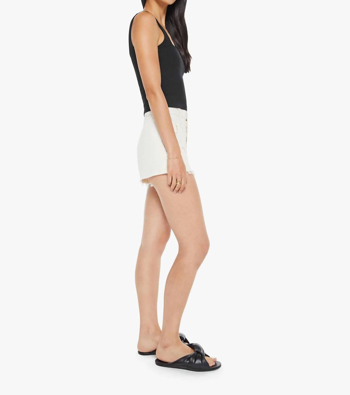 Mother - High-waisted Jean Shorts