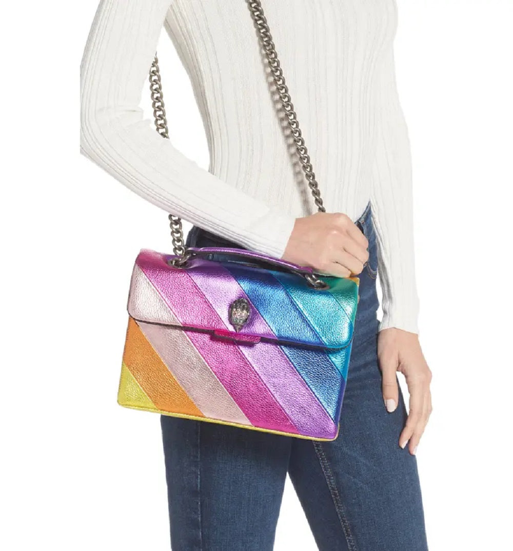 Kurt Geiger Women's Rainbow Shop Kensington Leather Crossbody Bag Pink Size Regular