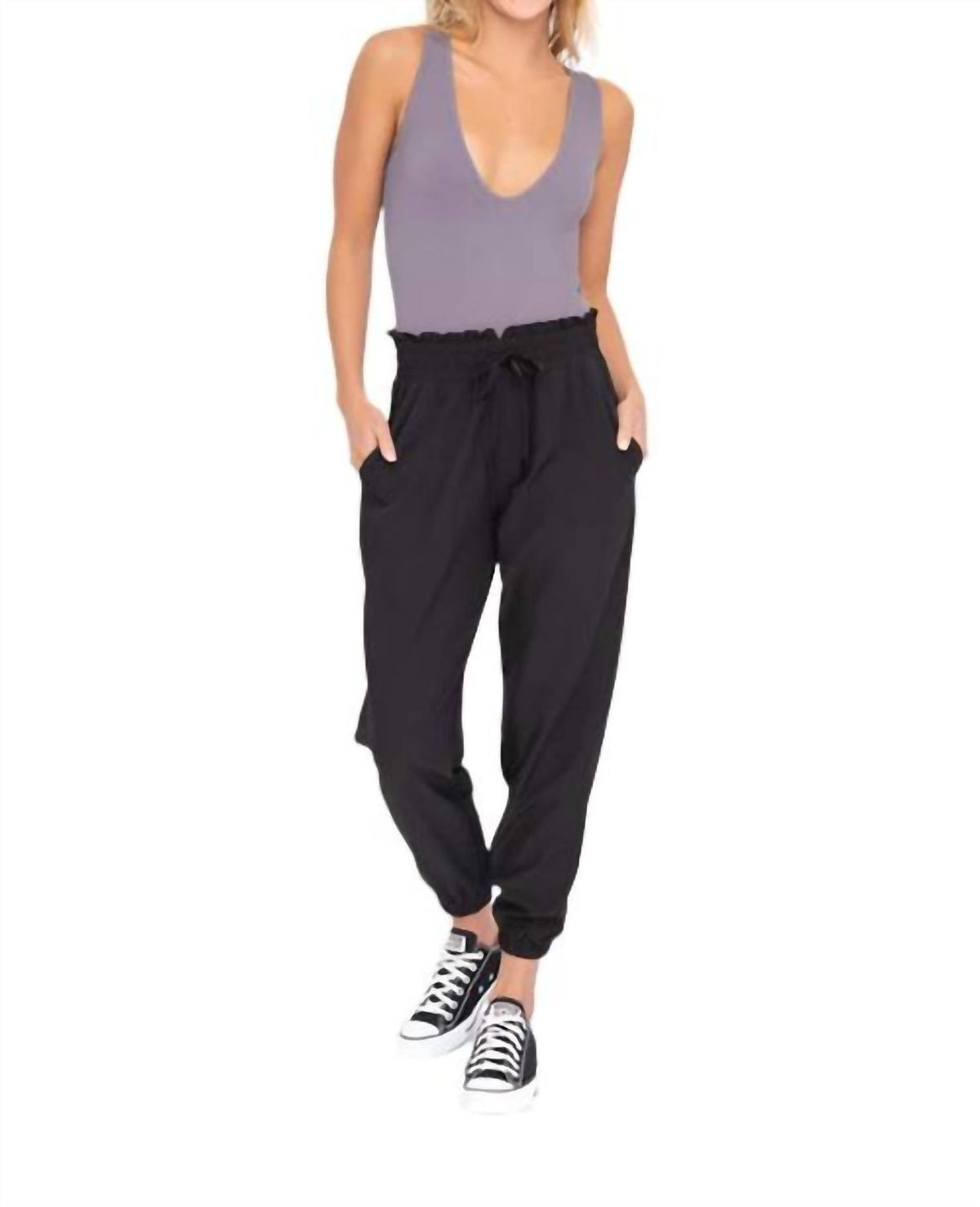 Mono B - Cuffed High Waisted Joggers