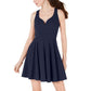 B. Darlin Womens Juniors Sweetheart Neck Open Back Party Dress Navy 11/12