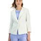 Kasper Textured One Button Wing Lapel Fringe Blazer