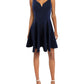 B. Darlin Womens Juniors Sweetheart Neck Open Back Party Dress Navy 5/6