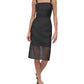 DKNY Womens Circle Organza Eyelet Midi Dress Black