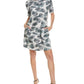 NICZOE Falling Palms T Shirt Dress Grey Multi Small