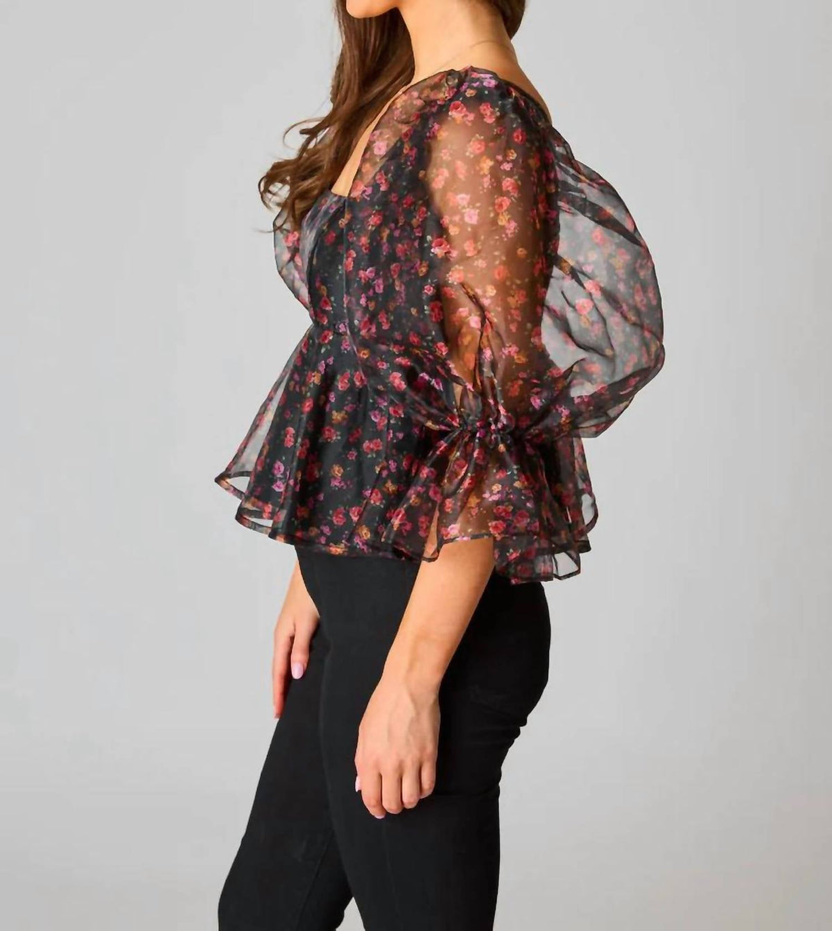 Buddylove - Puff Sleeve Peplum Top