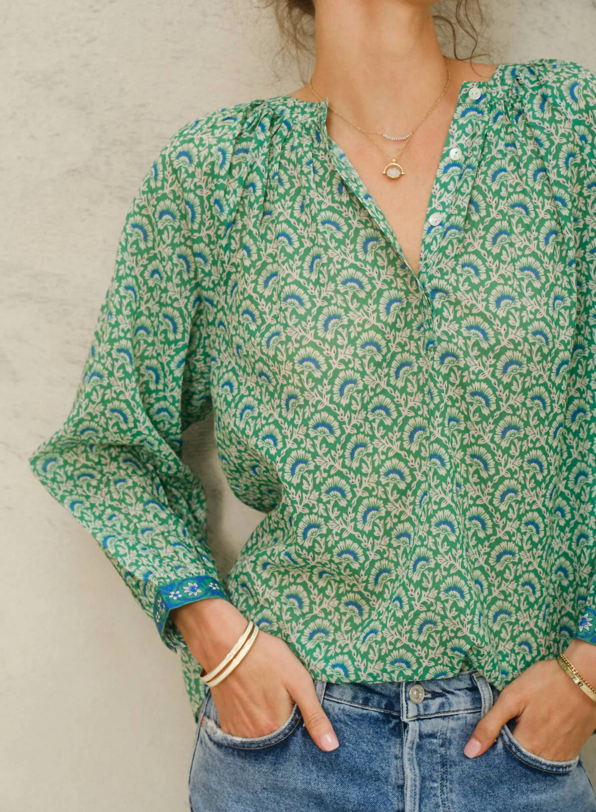 M.A.B.E. - Dana Print Cotton Top