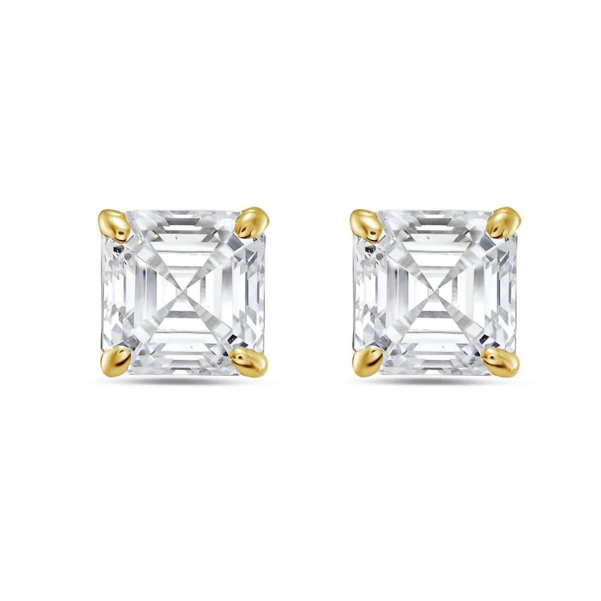 Diana M Jewels - 6.00 Cts Lab Grown Asscher Cut Stud Earrings
