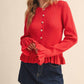 &Merci - Catch My Charm Ruffle Hem Sweater Cardigan