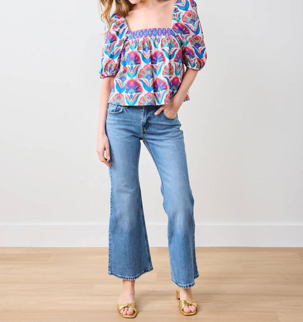 Printfresh - Margot Square Neck Blouse