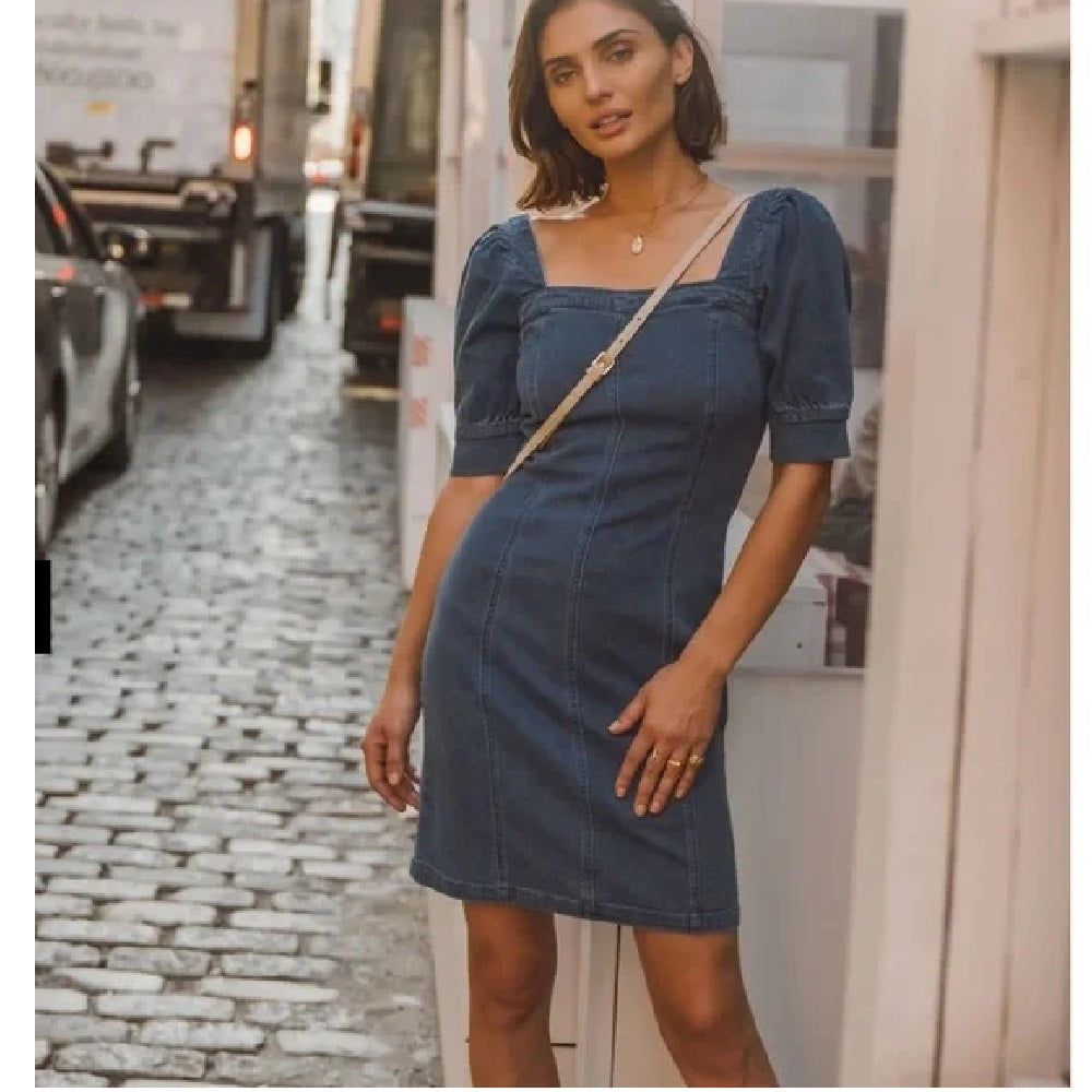 VERO MODA Women's Lille Denim Dress Blue