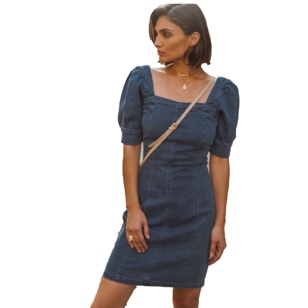 VERO MODA Women's Lille Denim Dress Blue