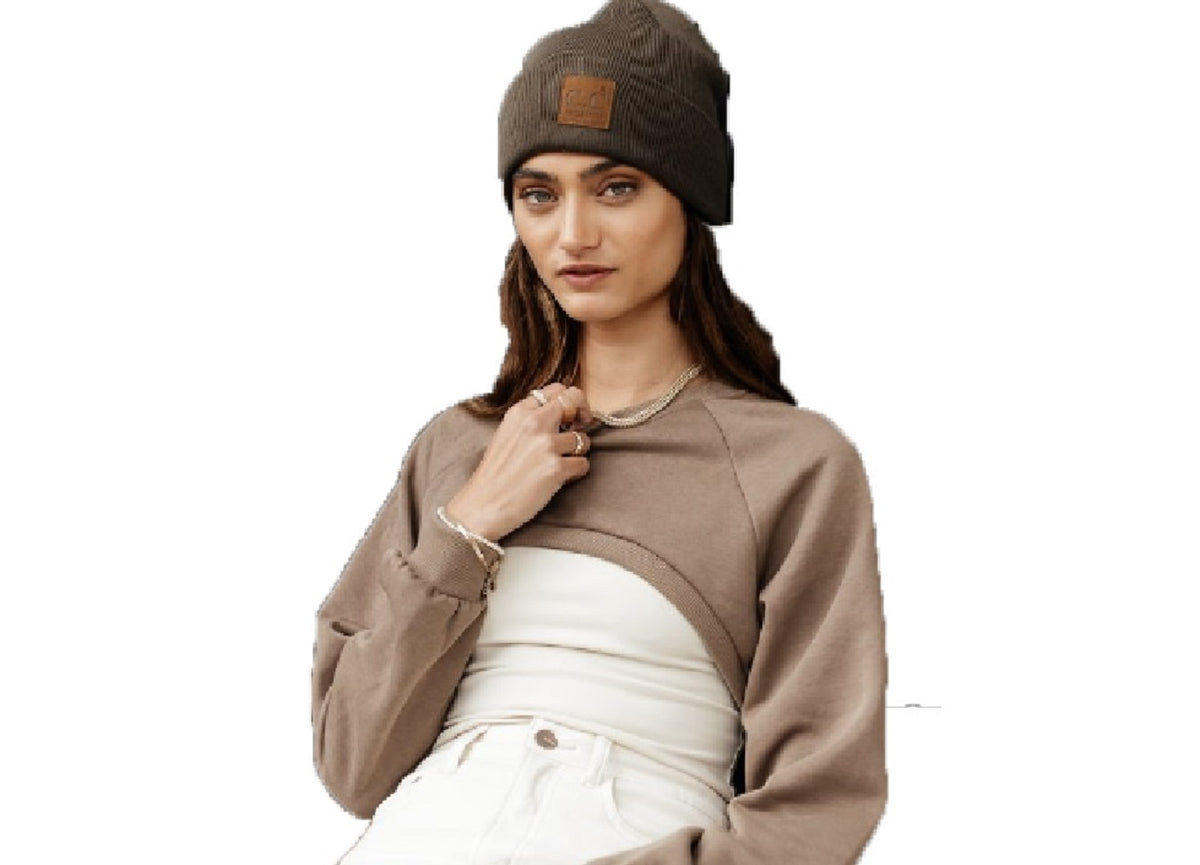 VERO MODA Women's Alia Ultra Cropped Sweater Brown Size Small
